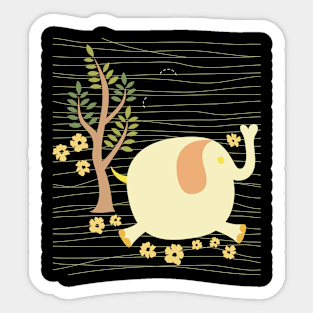 elephant whit tree Sticker